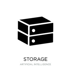 storage icon vector on white background, storage trendy filled i