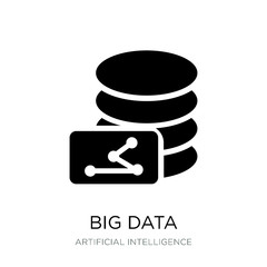big data icon vector on white background, big data trendy filled