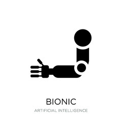 bionic icon vector on white background, bionic trendy filled ico