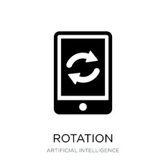 rotation icon vector on white background, rotation trendy filled