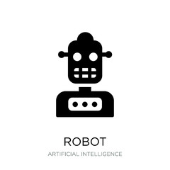 robot icon vector on white background, robot trendy filled icons