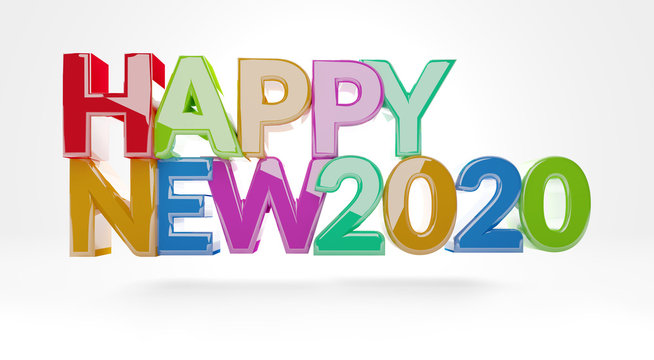 happy new 2020 3d-illustration