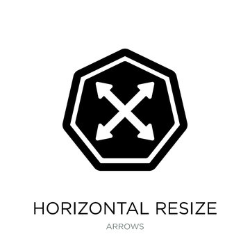 horizontal resize icon vector on white background, horizontal re