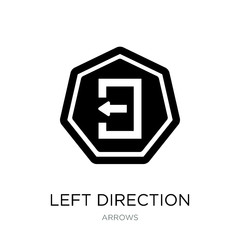 left direction icon vector on white background, left direction t