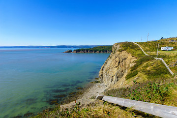 Shoreline and cliffs in Cape Enrage, New Brunswick