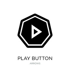 play button icon vector on white background, play button trendy