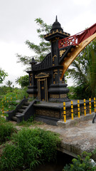 gate fence, from black stone carved