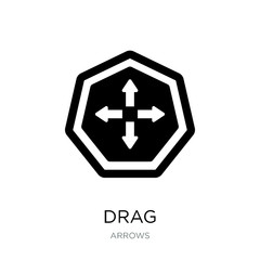 drag icon vector on white background, drag trendy filled icons f