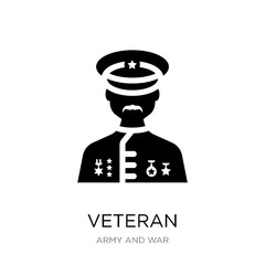 veteran icon vector on white background, veteran trendy filled i
