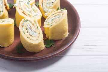 Homemade Eggs omelet rolls