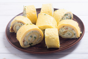 Homemade Eggs omelet rolls