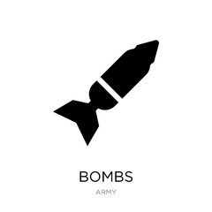 Fototapeta na wymiar bombs icon vector on white background, bombs trendy filled icons