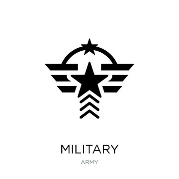 military icon vector on white background, military trendy filled