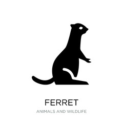 ferret icon vector on white background, ferret trendy filled ico