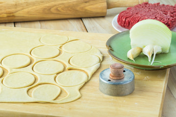 Homemade beef dumplings.