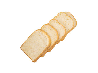 Whole wheat bread on a white background.