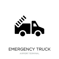 emergency truck icon vector on white background, emergency truck