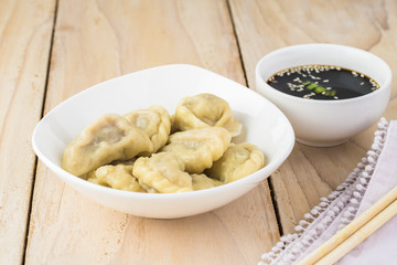 Homemade beef dumplings.
