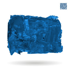 Fototapeta premium Blue brush stroke and texture. Grunge vector abstract hand - painted element. Underline and border design.