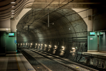 railway station and tunnel