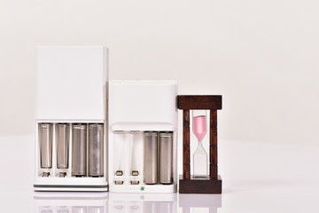 砂時計と充電池と充電器 