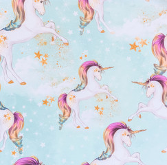Fanstasy Unicorns/Horses with Corns with Stars. Illustration