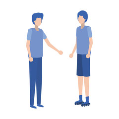 young men standing avatar character