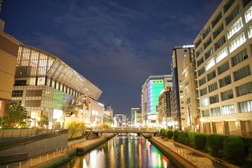 Fototapeta na wymiar 福岡　天神中洲エリア　都市夜景風景