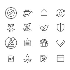 Simple vector set of plants. Related Vector Line Icons.