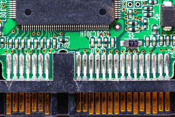 top view of an integrated circuit with contacts, macro