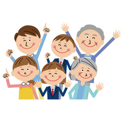 ポップな3世代ファミリー　子供が学生　大喜び