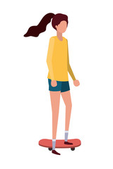 young woman standing avatar character