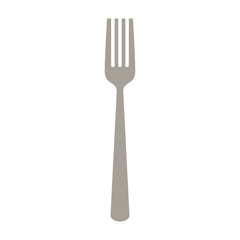 Silver Dinner Fork - Silver dinner fork with four tines isolated on white background