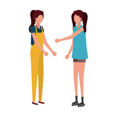 young women standing avatar character