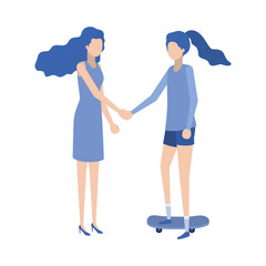 young women standing avatar character