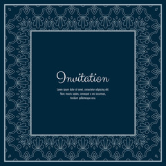 Abstract ornamental lace frame for greeting card or invitation