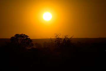 sunset in mountains