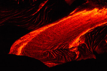 Hot Lava Flow, Kilauea Volcano