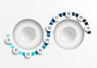 Naklejka premium Infographics design vector and marketing icons can be used for workflow layout, diagram, annual report, web design. Business concept with 10 options, steps or processes.