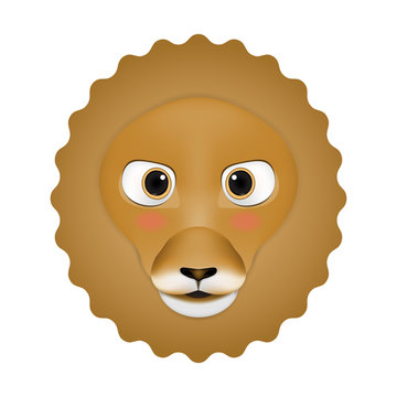 Lion male head cartoon vector