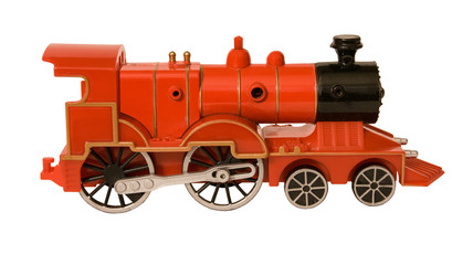 Fototapeta na wymiar Vintage steam locomotive metal toy