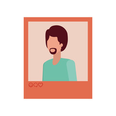 instant photo of man avatar character