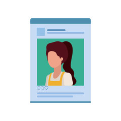 Fototapeta na wymiar woman's social network profile avatar character