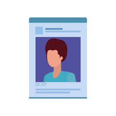 Fototapeta na wymiar man social network profile avatar character