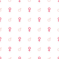 Mars and Venus seamless pattern vector illustration. Hand drawn sketched doodle gender background