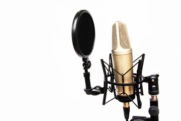 Voice recording micfor the studio isolated White background
