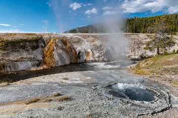 Old Faithful and Upper Geyser Basin - Yellowstone National Park