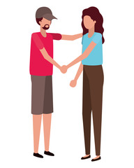 young couple avatar character