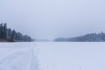 Snow Covered Canadian Lake
