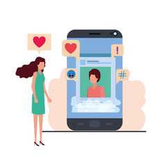 couple with social network profile avatar character